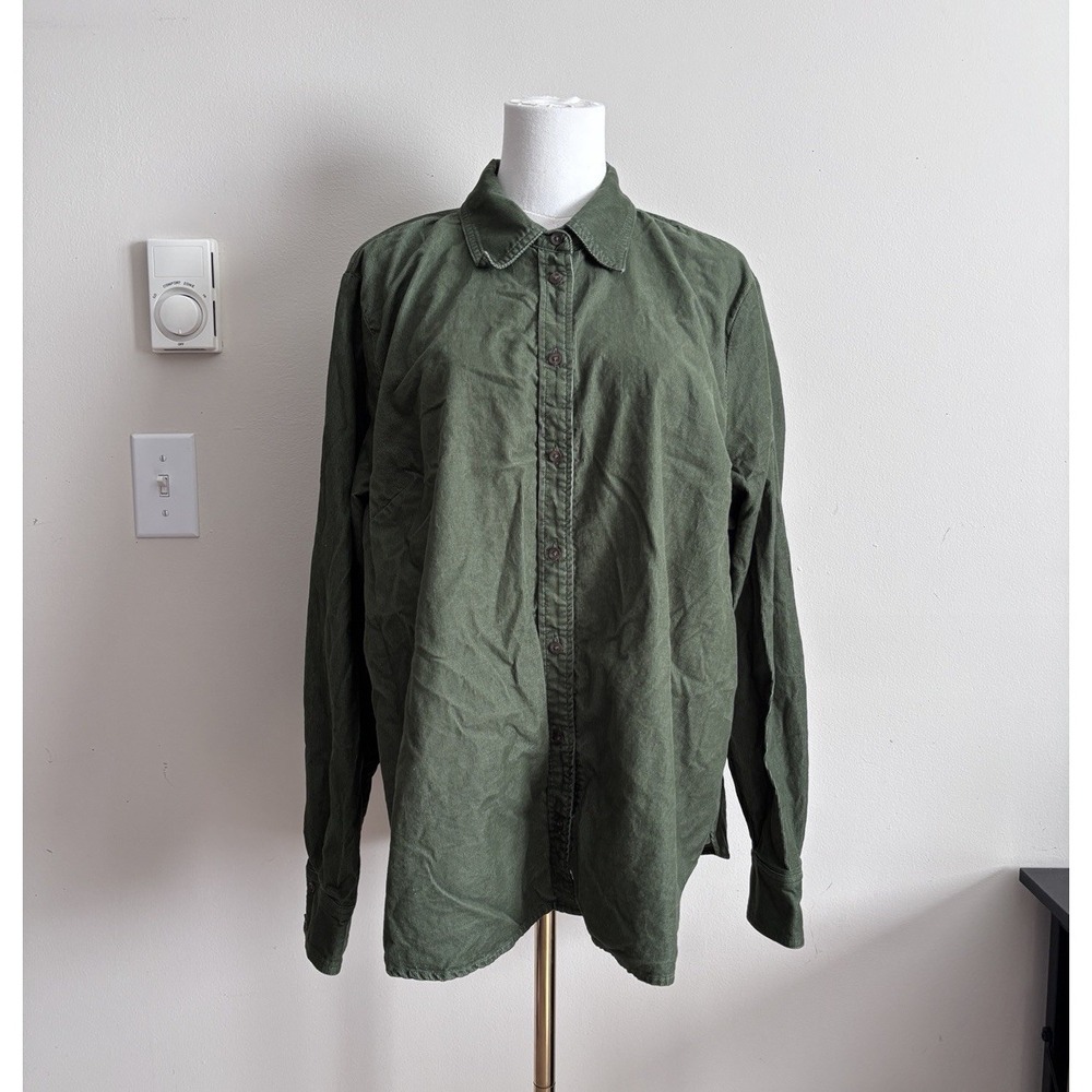 Boden Sienna Cotton Corduroy Shirt Womens Plus 2X 20 22 Fern Green Preppy Office
